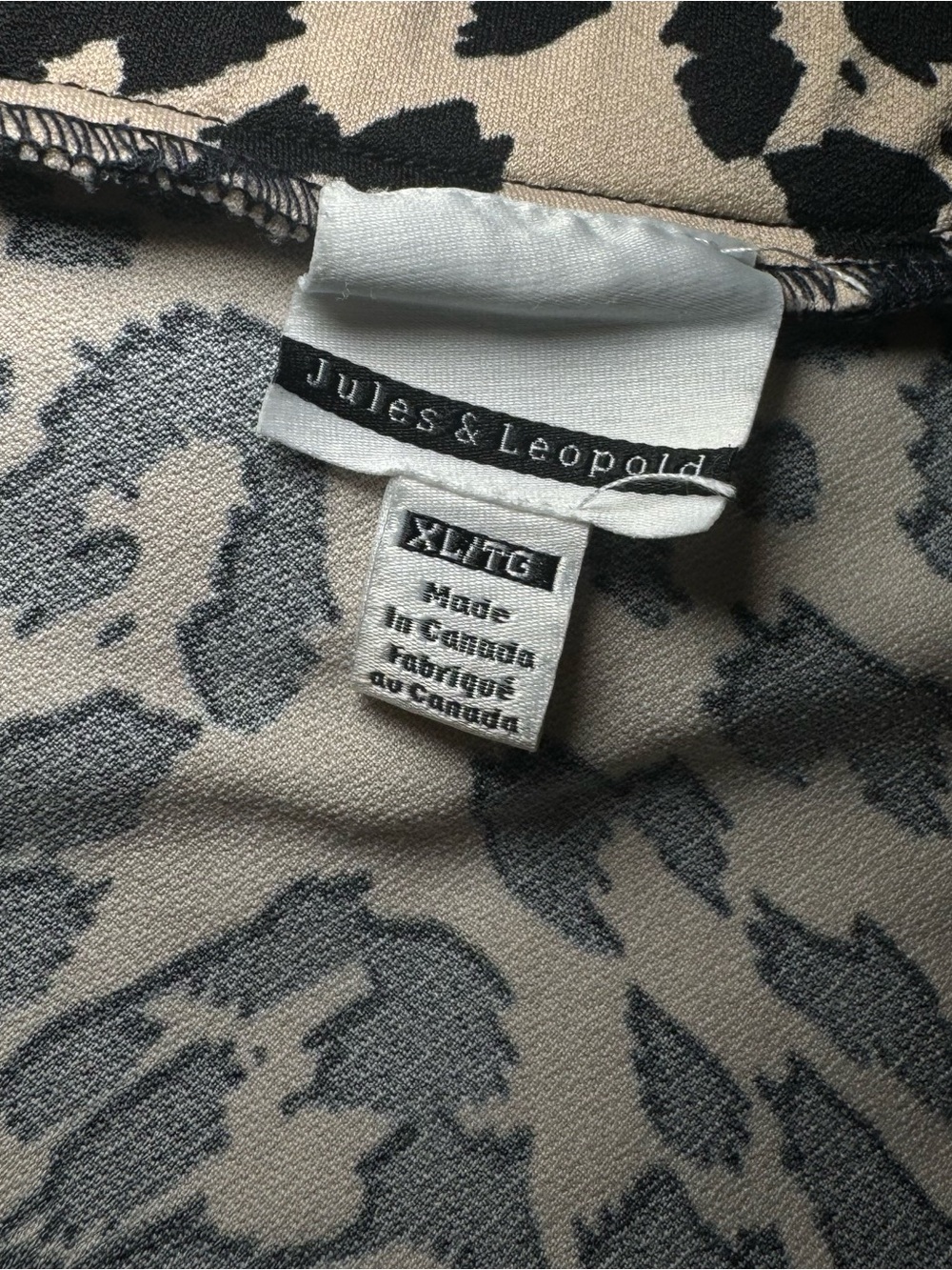 Jules & Leopold Beige and Black Animal Print A-Line Skirt - Picture 4 of 5